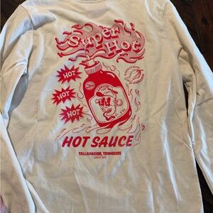 Cat & Jack Cream Long Sleeve Shirt with Red Hot Sauce Graphic